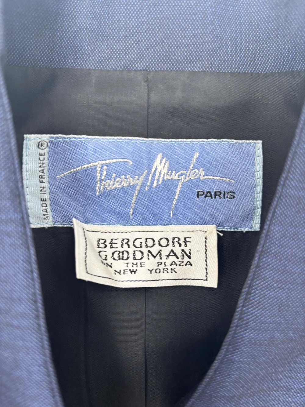 Thierry Mugler 90s navy bustier jacket — JAMES VELORIA